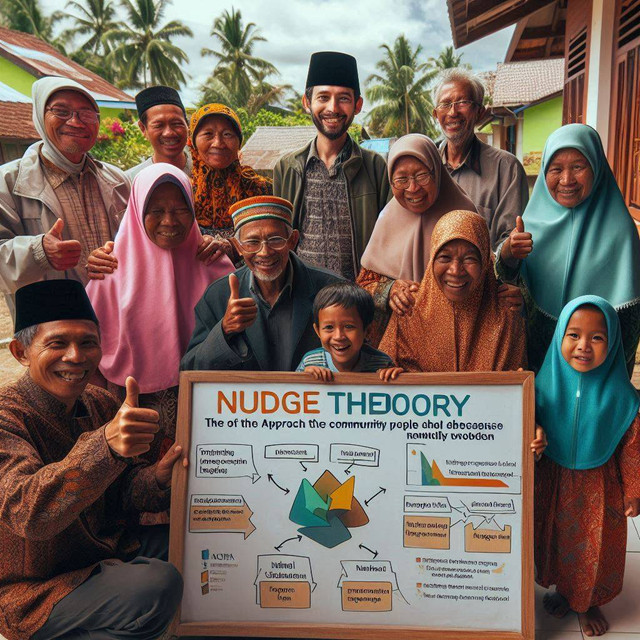 Pemberdayaan Masyarakat Berbasis Nudge Theory. Sumber : Gambar dibuat penulis dengan aplikasi Microsoft Designer.