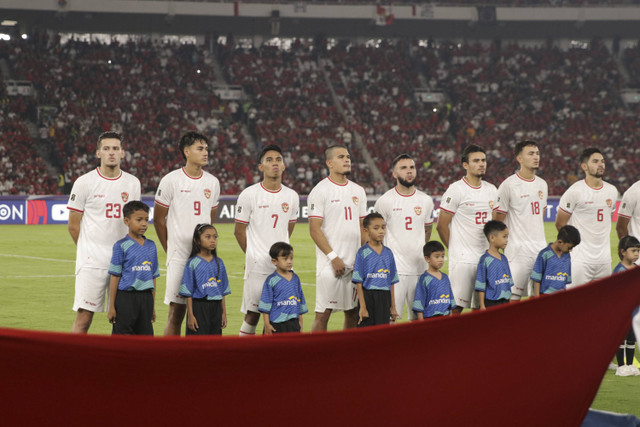 Pemain Timnas Indonesia pada pertandingan Grup C putaran ketiga Kualifikasi Piala Dunia 2026 di Stadion Gelora Bung Karno, Jakarta, Selasa (10/9/2024). Foto: Subhan Zainuri/kumparan