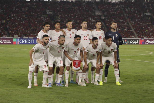 Pemain Timnas Indonesia pada pertandingan Grup C putaran ketiga Kualifikasi Piala Dunia 2026 di Stadion Gelora Bung Karno, Jakarta, Selasa (10/9/2024). Foto: Subhan Zainuri/kumparan