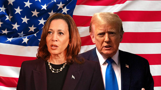 Kamala Harris dan Donald Trump. Foto: AFP dan Reuters