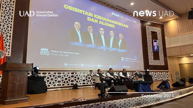 Orientasi Kemahasiswaan dan Alumni Program Pengenalan Kampus (P2K) Universitas Ahmad Dahlan (UAD) Tahun 2024 (Dok. Dilla)