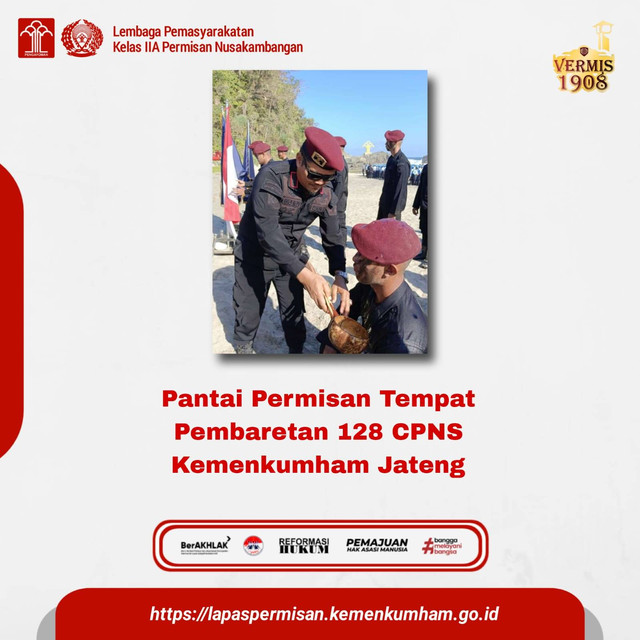 Pantai Permisan Tempat Pembaretan 128 CPNS Kemenkumham Jateng