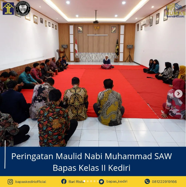 Peringati Maulid Nabi Muhammad SAW 1446 H Bapas Kediri Gelar Pengajian