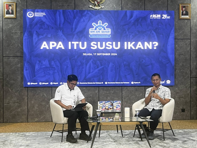 Diskusi KKP mengenai susu ikan di Kantor KKP, Jakarta, Selasa (17/9/2024). Foto: Widya Islamiati/kumparan