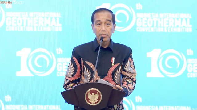 Presiden Jokowi saat Opening Ceremony The 10th Indonesia International Geothermal Convention & Exhibition (IIGCE) 2024 di Jakarta Convention Center (JCC), Rabu (18/9/2024). Foto: YouTube Sekretariat Presiden RI 