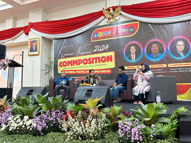 seminar bertajuk COMMPOSITION (Communication Symposium and Convention) yang digelar Program Studi Ilmu Komunikasi dan Magister Ilmu Komunikasi UPN Veteran Jawa Timur.