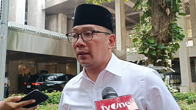 Ridwan Kamil saat dijumpai di acara Maulid Nabi PW Muslimat NU di Masjid Istiqlal, Jakpus, Sabtu (21/9/2024).  Foto: Thomas Bosco/kumparan