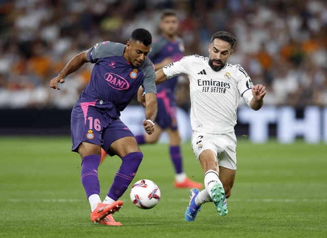 Real Madrid vs Espanyol dalam laga pekan keenam Liga Spanyol 2024/25 di Stadion Santiago Bernabeu, Minggu (22/9) dini hari WIB. Foto: Reuters / Juan Medina