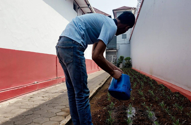 Warga Binaan Rutan Banjarnegara Sukses Budi Daya Sayur Kangkung Unggulan