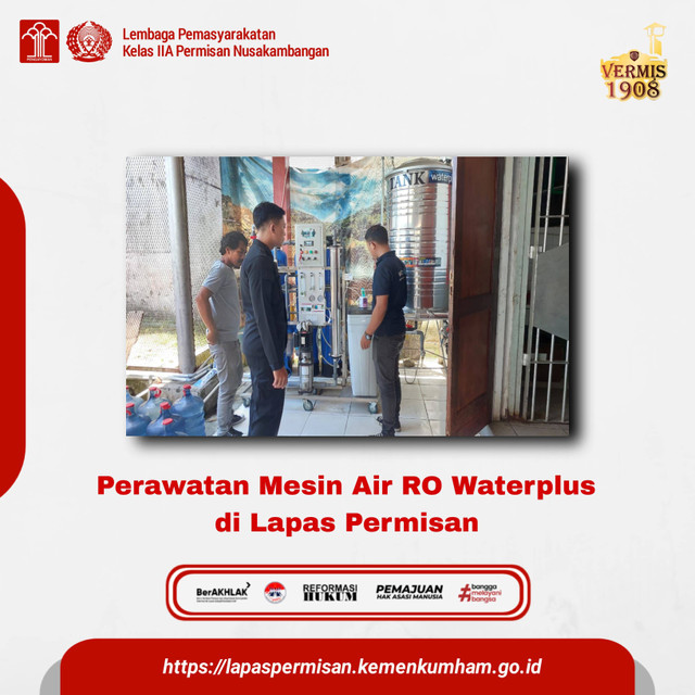 Perawatan Mesin Air RO Waterplus di Lapas Permisan