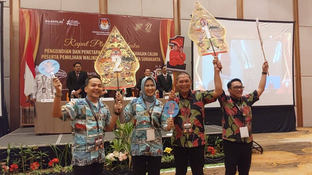 Pengundian nomor urut Polwalkot Solo 2024, Senin (23/9/2024). Foto: kumparan