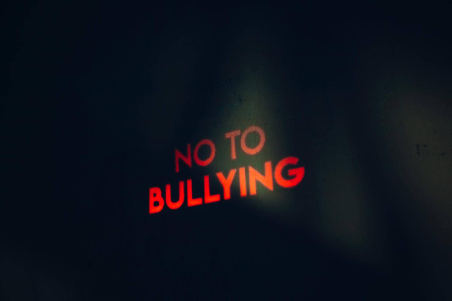 Photo by Nothing Ahead from Pexels: https://www.pexels.com/photo/no-to-bullying-text-5456822/