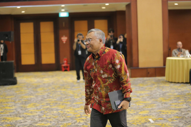 Dirjen Pengelolaan Pembiayaan dan Risiko, Kemenkeu, Suminto saat sesi panel kumparan Green Initiative Conference 2024 di Hotel Borobudur, Jakarta, Selasa (24/9/2024). Foto: Jamal Ramadhan/kumparan