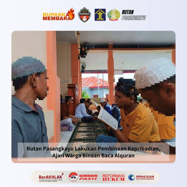 Rutan Pasangkayu Lakukan Pembinaan Kepribadian, Ajari Warga Binaan Baca Alquran