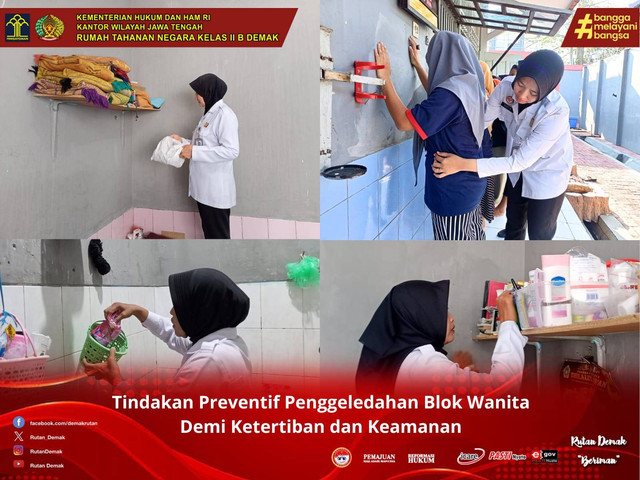 Rutan Kelas IIB Demak Gelar Penggeledahan Blok Wanita Demi Jaga Keamanan