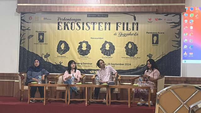 Sarasehan Seni Budaya Perkembangan Ekosistem Film di Yogyakarta yang diselenggarakan Taman Budaya Yogyakarta (TBY) di Ruang Seminar TBY, Rabu (25/9). Foto: Nawalre Bujanadi/Pandangan Jogja