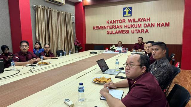 Rapat persiapan pelaksanaan CAT untuk seleksi calon notaris tahun 2024 yang diikuti Kanwil Kemenkumham Sulawesi Utara. 