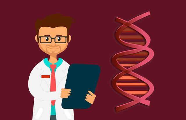 Ilustrasi dokter lab dan dna. Sumber: https://pixabay.com