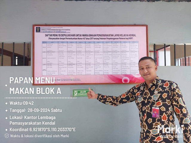 Lapas Kendal Lakukan Pemasangan Daftar Menu di Blok Hunian