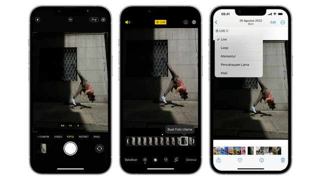 Ilustrasi cara setting Live Photo iPhone. Foto: Apple Support 