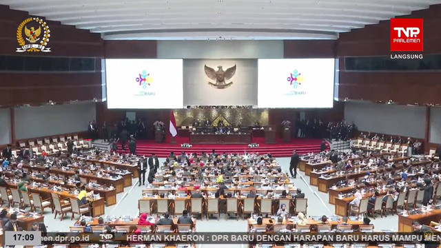 Suasana pemilihan Ketua DPR RI periode 2024-2029 di Kompleks Parlemen, Senayan, Jakarta, Selasa (1/10/2024). Foto: YouTube/ DPR RI