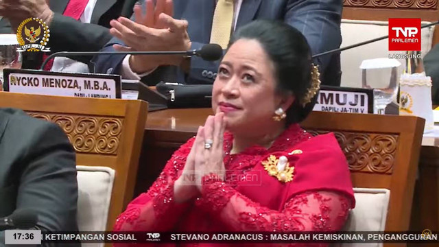 Puan Maharani terpilih menjadi Ketua DPR RI periode 2024-2029 di Kompleks Parlemen, Senayan, Jakarta, Selasa (1/10/2024). Foto: YouTube/ DPR RI