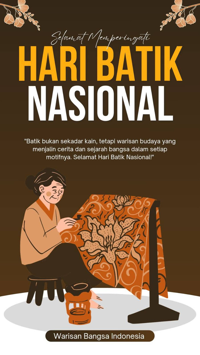 Deskripsi Gambar: Canva by Design Heru Bramoro, pada Hari Batik Nasional: "Bangga Berbatik" 