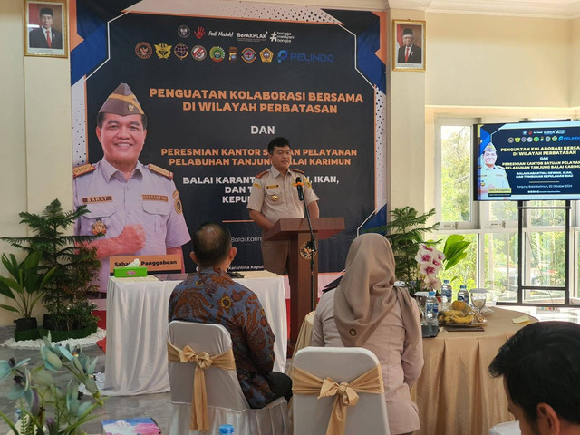 Kepala Badan Karantina Indonesia (Barantin) Sahat M Panggabean, meresmikan Kantor Karantina Satuan Pelayanan Pelabuhan Tanjungbalai Karimun (Satpel Karimun), Rabu, 2 Oktober 2024. Foto: Hairul S/kepripedia.com