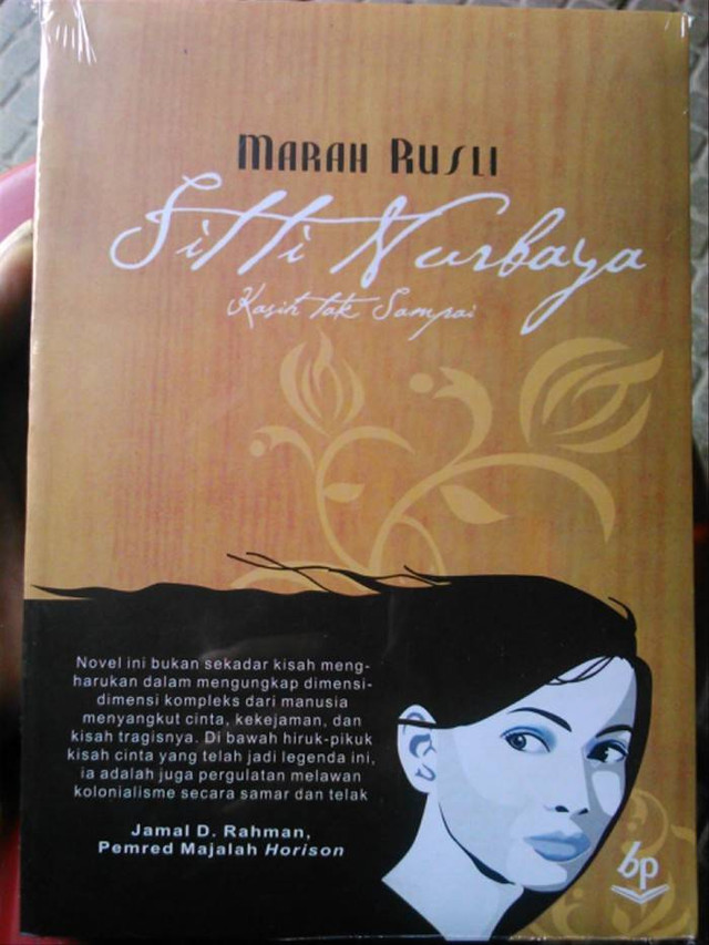 Cover buku novel "Siti Nurbaya"