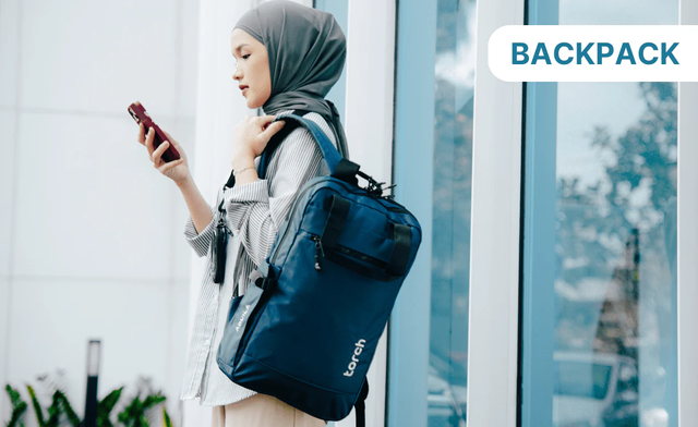 Tas TORCH buatan mana. Foto adalah Aquila Tas Ransel Kantor TORCH 19L. Sumber: torch.id