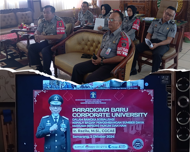 Rutan Blora Ikuti Sosialisasi Paradigma Baru Corporate University, Blora, Rabu (02/10/2024). Foto: Dheni W/humas rutan blora