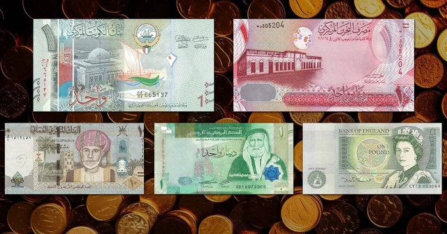 Mata uang tertinggi di dunia di antaranya Dinar Kuwait (KWD), Dinar Bahraini (BHD), Rial Oman (OMR), Dinar Yordania (JOD), and Poundsterling (GBP). Foto: UNB