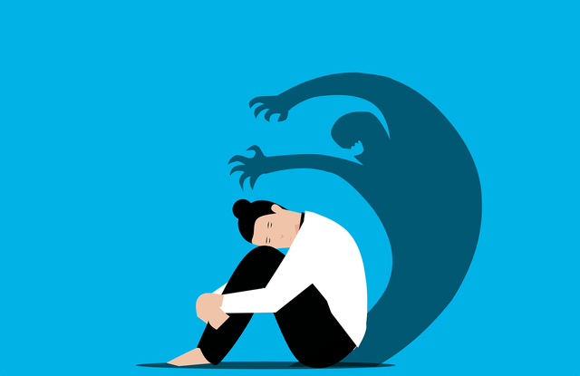 Ilustrasi champaign kesehatan mental (https://pixabay.com/vectors/fear-anxiety-depression-woman-6562668/)