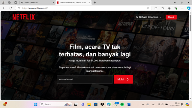                                               Sumber Pribadi: Tampilan Beranda Netflix