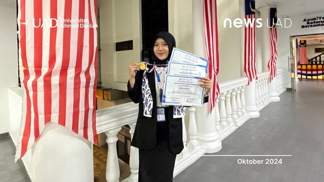 Dewi Aryanti, Mahasiswa Universitas Ahmad Dahlan (UAD) Raih Prestasi di International Youth Excursion Network di Malaysia (Dok. Nafisah)