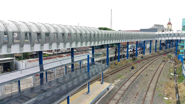 Jalur ganda Kereta Api Bogor-Sukabumi. Foto: Dok. Kementerian Perhubungan