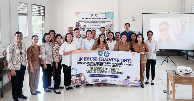 Foto bersama dalam kegiatan IHT bertajuk 'Pemulihan dan Transformasi Pembelajaran melalui Penguatan Literasi'. Foto: Dok. Istimewa