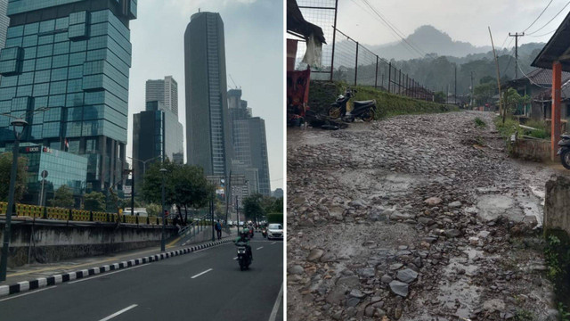 Perbandingan kondisi jalan di perkotaan dan pedalaman, menjadi bukti ketimpangan pembangunan nasional. Foto : R.Ahmad Haikal El-M.A.N