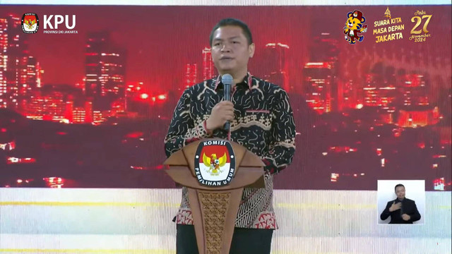 Ketua KPU Provinsi Jakarta Wahyu Dinata, Minggu (6/10/2024). Foto: YouTube/KPU PROVINSI DKI JAKARTA 