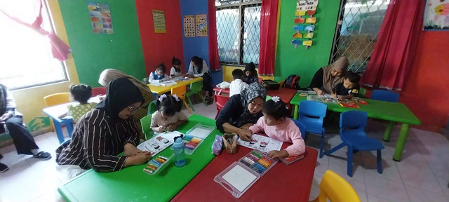 Peran evaluasi observasi oleh orang tua melalui kegiatan mewarnai ibu dan anak di TK Negeri Pembina 5 Palembang