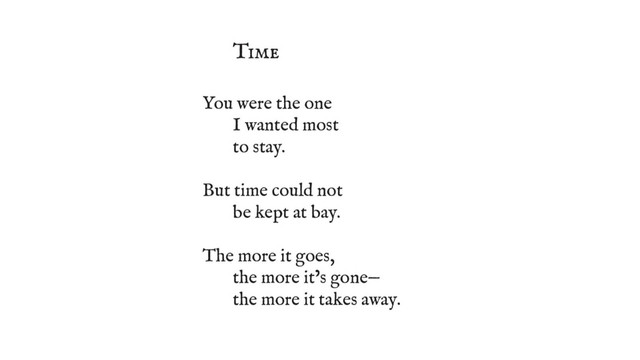 Salah satu instapoetry karya Lang Leav yang berjudul "TIME"