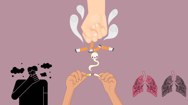 Ilustrasi asap rokok yang mengganggu kesehatan. https://www.canva.com/design/DAGS8ySEWUo/oirfNEDIHD3kpcWk6X2UJg/edit?utm_content=DAGS8ySEWUo&utm_campaign=designshare&utm_medium=link2&utm_source=sharebutton