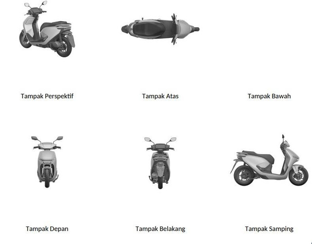 Paten desain yang diduga calon motor listrik Honda. Foto: Pangkalan Data Kekayaan Intelektual Kemenkumham