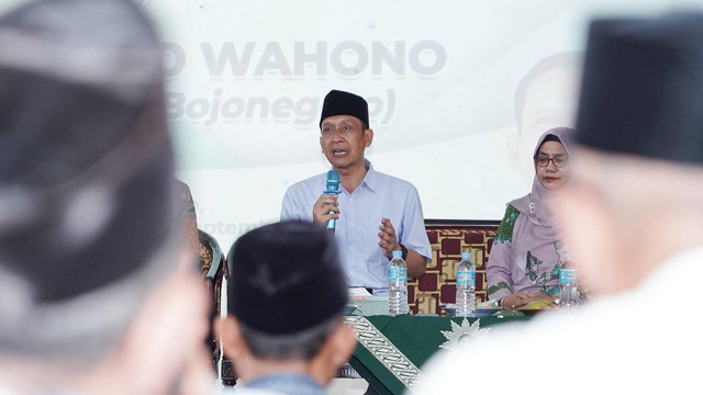 Calon Bupati Bojonegoro nomor urut 02 Setyo Wahono, dalam sebuah acara di Bojonegoro. (Aset: Istimewa)