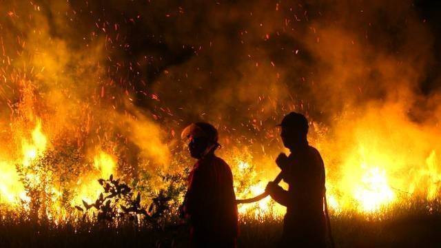 Potret perjuangan memadamkan karhutla di Sumsel Foto: abp/Urban Id