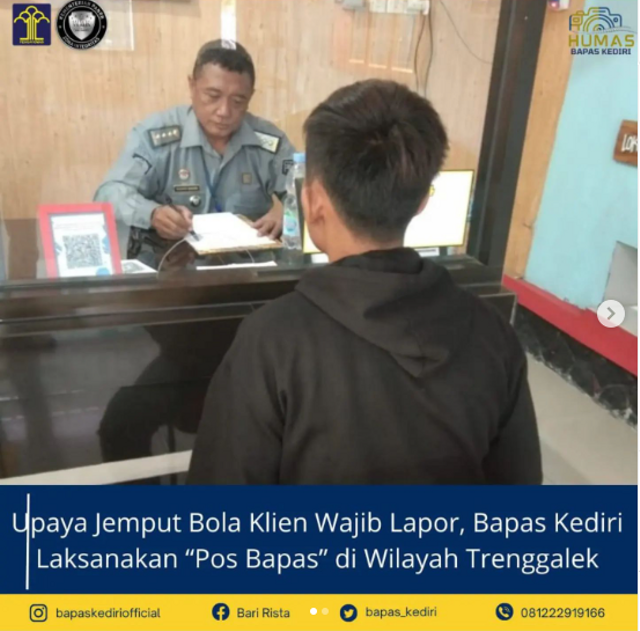 Upaya Jemput Bola Klien Wajib Lapor, Bapas Kediri Laksanakan “Pos Bapas” di Wilayah Trenggalek