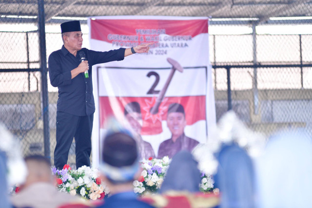 Calon Gubernur Sumatera Utara Edy Rahmayadi kampanye di Kabupaten Langkat. Foto: Dok. Istimewa