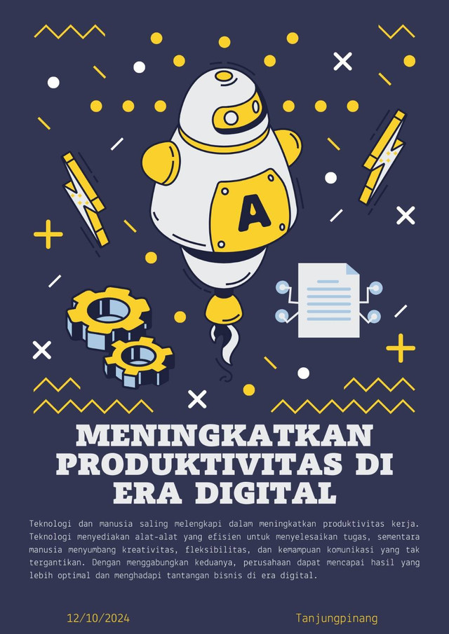 ilustrasi poster meningkatkan produktivitas di era digital sumber: canva