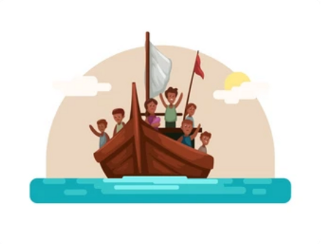 Ilustrasi Perahu Pengungsi Mengarungi Lautan. Sumber: Shutterstock