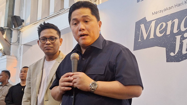 Erick Thohir dalam acara Mendengar Jiwa di Pos Bloc, Jakarta Pusat pada Sabtu (12/10). Foto: kumparan/Argya D. Maheswara